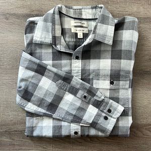 Groodthreads Flannel Harringbone long sleeve button down